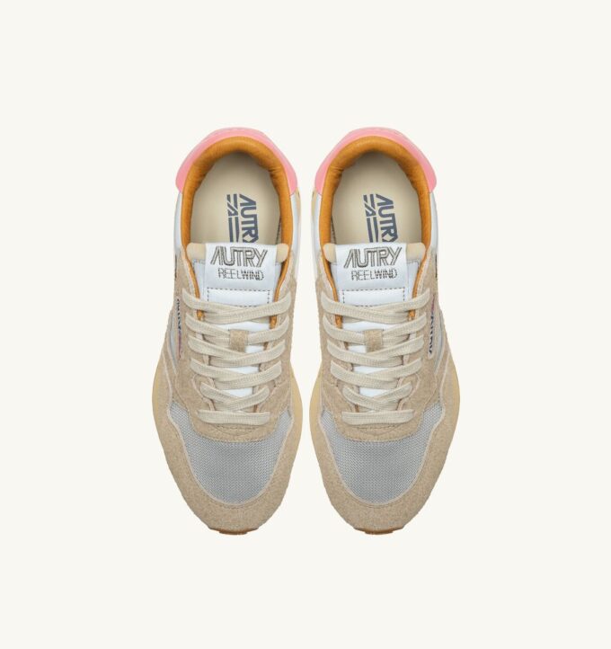 REELWIND LOW SNEAKER AUS SILBER-PLATIN REFLEKTIERENDEM NYLON UND WILDLEDER REELWIND LOW SNEAKER AUS SILBER-PLATIN REFLEKTIERENDEM NYLON UND WILDLEDER