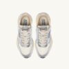 REELWIND LOW SNEAKER AUS WEISSEM NYLON UND SILBERFARBENEM METALISIERTEM LEDER
