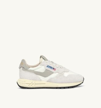REELWIND LOW SNEAKER AUS WEISSEM NYLON UND WILDLEDER
