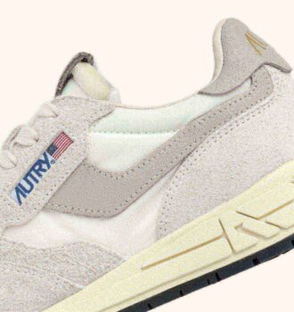 REELWIND LOW SNEAKER AUS WEISSEM NYLON UND WILDLEDER