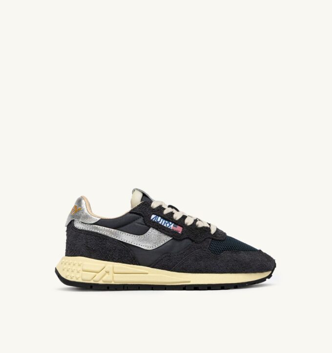 REELWIND LOW SNEAKER IN CARBON- UND SILBERTON-NYLON-WILDLEDER UND LEDER