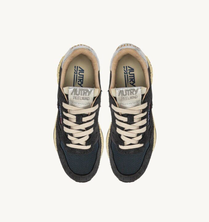 REELWIND LOW SNEAKER IN CARBON- UND SILBERTON-NYLON-WILDLEDER UND LEDER