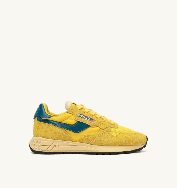 REELWIND LOW SNEAKER IN GELB UND CORSAIR WILDLEDER UND NYLON