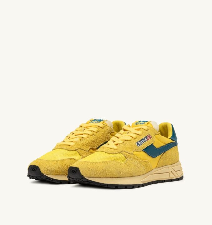 REELWIND LOW SNEAKER IN GELB UND CORSAIR WILDLEDER UND NYLON