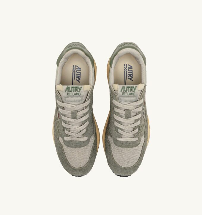 REELWIND LOW SNEAKER IN HUNTER UND PELICAN NYLON-WILDLEDER UND LEDER