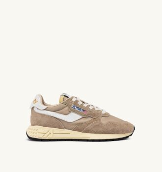 REELWIND LOW SNEAKER IN PEPPER- UND WEISSEM WILDLEDER UND NYLON