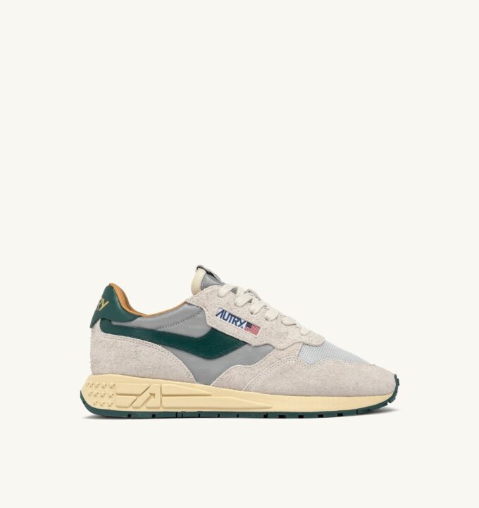 REELWIND LOW SNEAKER IN SILVER MOUNTAIN REFLECTIVE NYLON UND WILDLEDER REELWIND LOW SNEAKER IN SILVER MOUNTAIN REFLECTIVE NYLON UND WILDLEDER