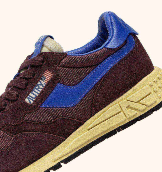 REELWIND LOW SNEAKER IN TAUPE UND VICTORIA BLUE WILDLEDER UND MESH