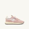 REELWIND LOW SNEAKER IN WEISS UND PUDERROSA AUS NYLON UND WILDLEDER