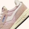 REELWIND LOW SNEAKER IN WEISS UND PUDERROSA AUS NYLON UND WILDLEDER