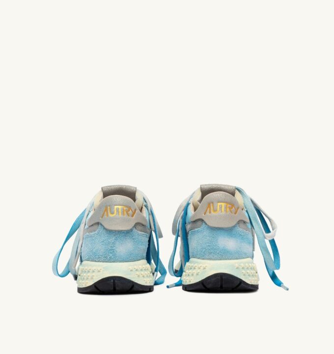REELWIND SNEAKER SUPER VINTAGE AUS NYLON UND WILDLEDER, FARBE AZUL