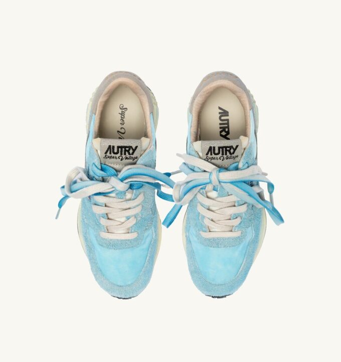 REELWIND SNEAKER SUPER VINTAGE AUS NYLON UND WILDLEDER, FARBE AZUL