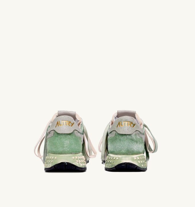 REELWIND SNEAKER SUPER VINTAGE AUS NYLON UND WILDLEDER, FARBE HUNTER GREEN