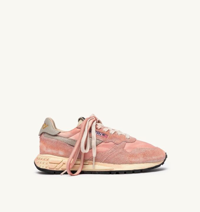 REELWIND SNEAKER SUPER VINTAGE AUS NYLON UND WILDLEDER, FARBE PINK