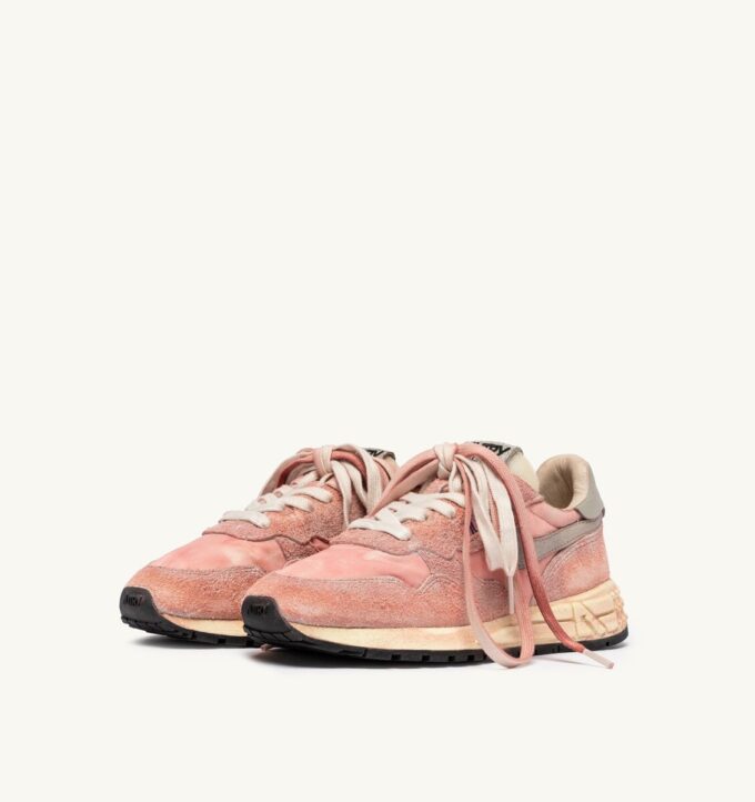 REELWIND SNEAKER SUPER VINTAGE AUS NYLON UND WILDLEDER, FARBE PINK