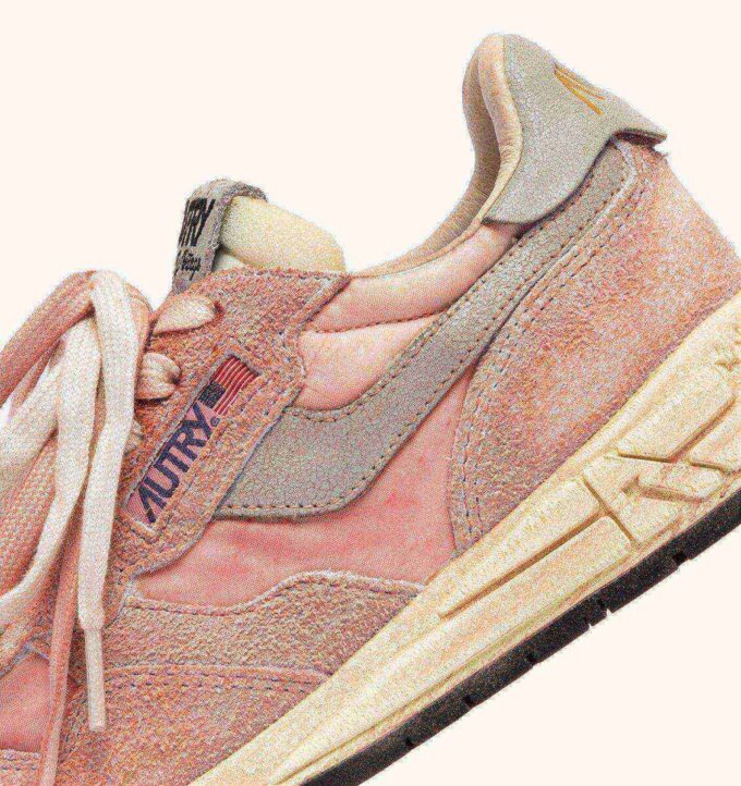REELWIND SNEAKER SUPER VINTAGE AUS NYLON UND WILDLEDER, FARBE PINK