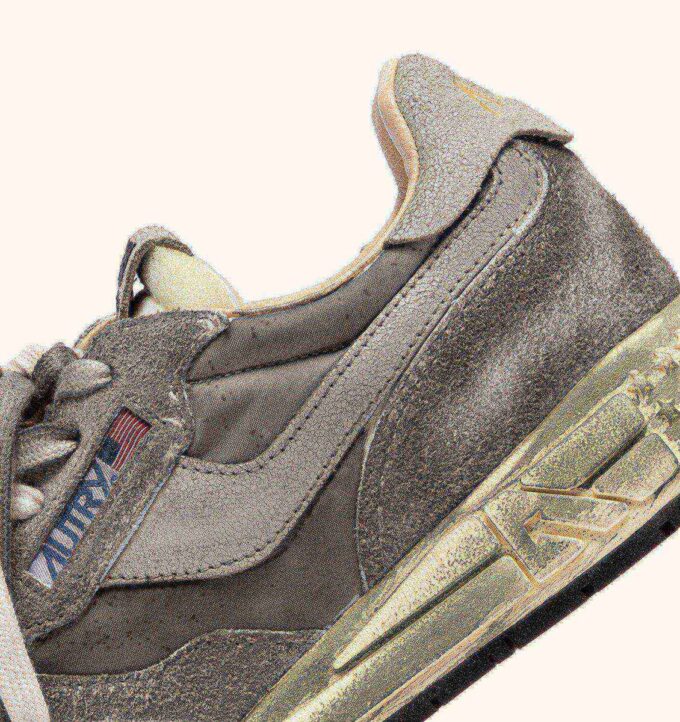 REELWIND SNEAKER SUPER VINTAGE AUS NYLON UND WILDLEDER, FARBE SCHWARZ