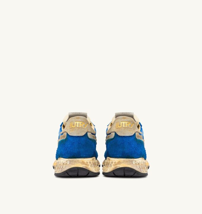 REELWIND SUPER VINTAGE SNEAKER AUS BLAUEM NYLON UND WILDLEDER