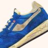 REELWIND SUPER VINTAGE SNEAKER AUS BLAUEM NYLON UND WILDLEDER