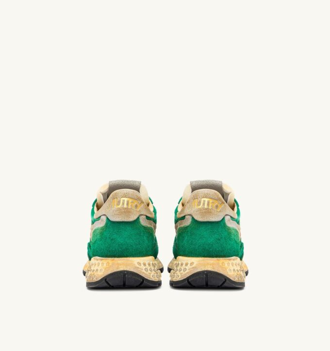 REELWIND SUPER VINTAGE SNEAKER AUS GRÜNEM NYLON UND WILDLEDER