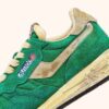 REELWIND SUPER VINTAGE SNEAKER AUS GRÜNEM NYLON UND WILDLEDER