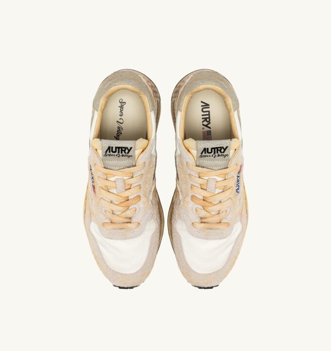REELWIND SUPER VINTAGE SNEAKER AUS NATURNYLON UND WILDLEDER