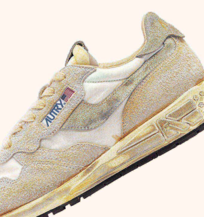 REELWIND SUPER VINTAGE SNEAKER AUS NATURNYLON UND WILDLEDER