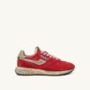 REELWIND SUPER VINTAGE SNEAKER AUS ROTEM NYLON UND WILDLEDER