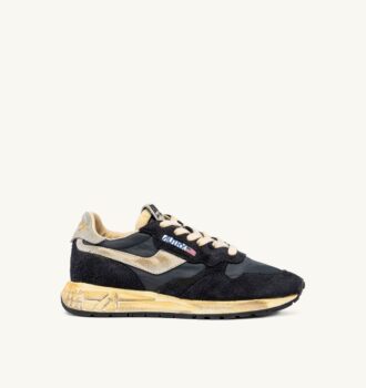 REELWIND SUPER VINTAGE SNEAKER AUS SCHWARZEM NYLON UND WILDLEDER