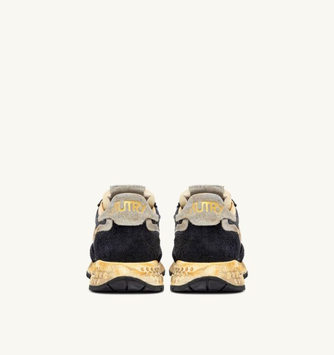 REELWIND SUPER VINTAGE SNEAKER AUS SCHWARZEM NYLON UND WILDLEDER