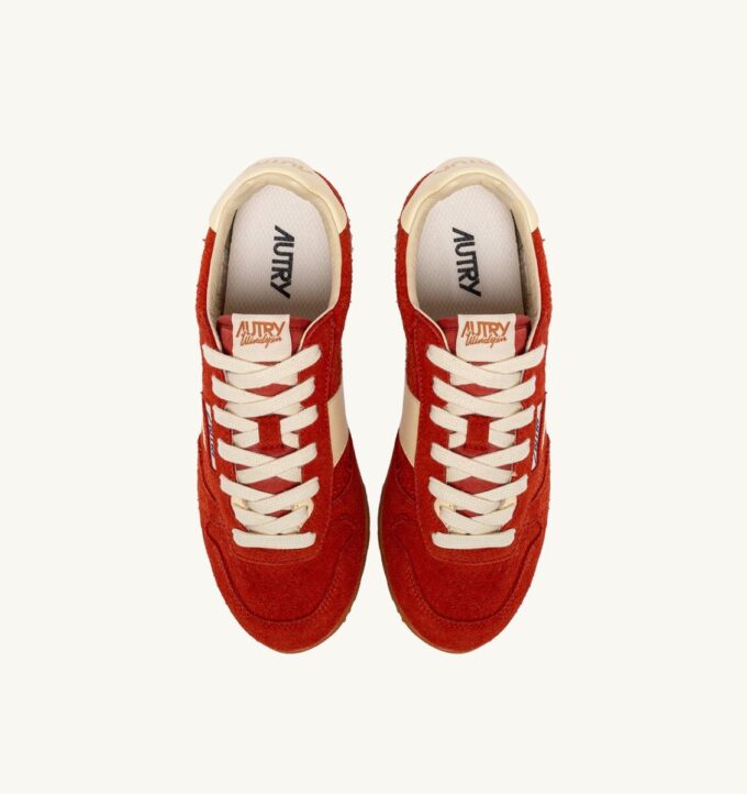 Sneaker Windspin in Wildleder und Leder, Farbe Papagei und Rübe