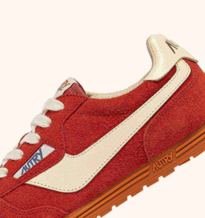 Sneaker Windspin in Wildleder und Leder, Farbe Papagei und Rübe
