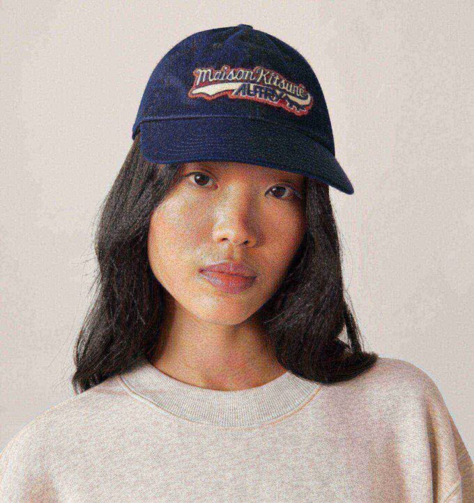 Unisex-Baseballkappe von Autry mit dem Logo „Maison Kitsuné“.
