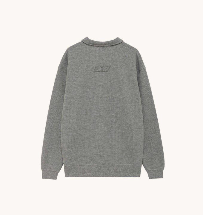 UNISEX-POLOSHIRT MIT TONALEM LOGO UND WAFFELSTRICK UND LANGÄRMELN UNISEX-POLOSHIRT MIT TONALEM LOGO UND WAFFELSTRICK UND LANGÄRMELN