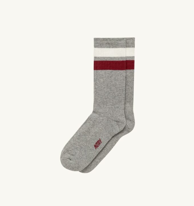 Unisex-Socke mit gestreiftem Jacquard-Logo