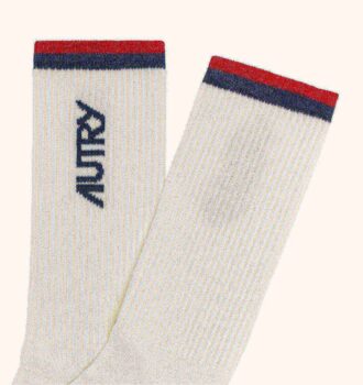 Unisex-Socke mit gestreiftem Jacquard-Logo