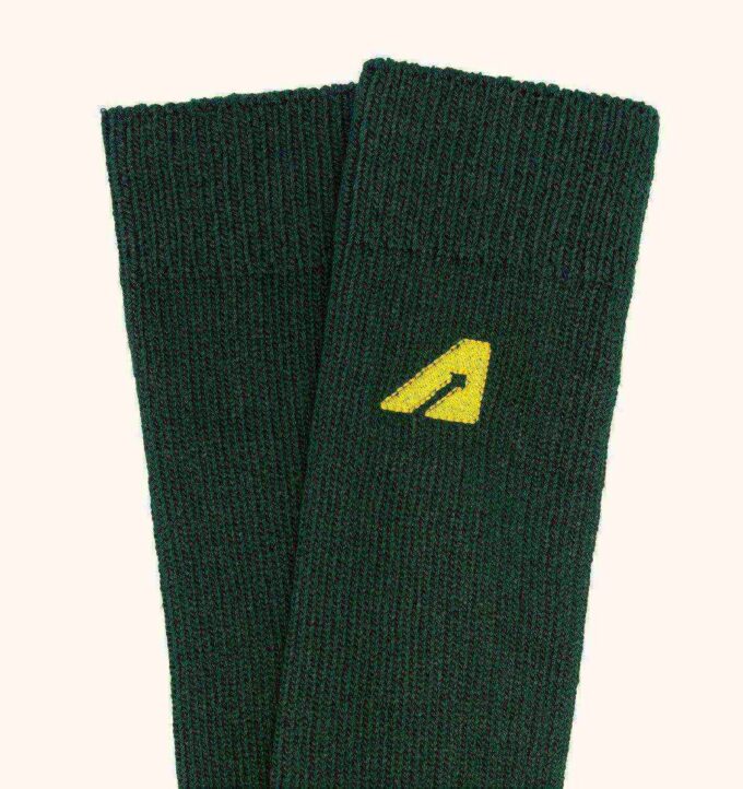 Unisex-Socken aus grüner Strickbaumwolle