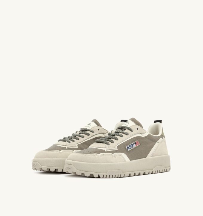 WILDPACE LOW SNEAKER IN ELMOND UND WEISS CORDURA UND WILDLEDER WILDPACE LOW SNEAKER IN ELMOND UND WEISS CORDURA UND WILDLEDER
