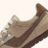WINDSPIN SNEAKER IN BEIGE UND BRAUN MIT PONYHAAR-EFFEKT