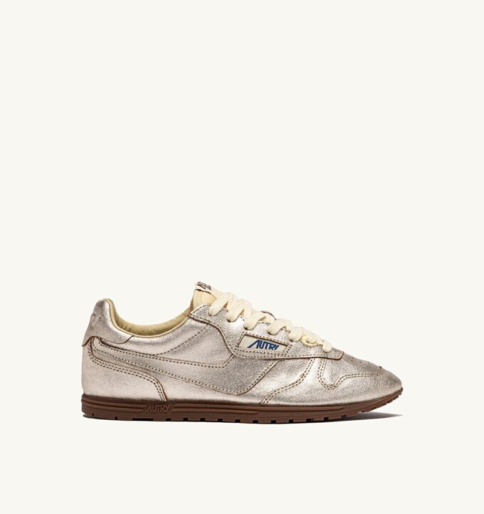 WINDSPIN-SNEAKERS AUS PLATIN-LAMINIERTEM LEDER