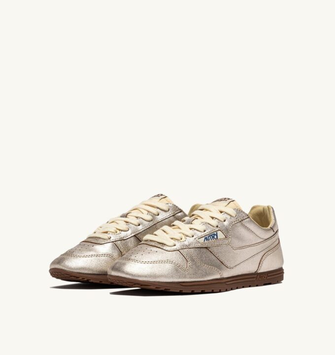 WINDSPIN-SNEAKERS AUS PLATIN-LAMINIERTEM LEDER