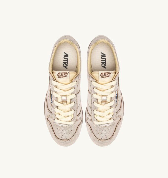 WINDSPIN-SNEAKERS AUS PLATIN-LAMINIERTEM LEDER